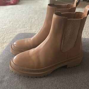 Leather with rubber sole tan boots!